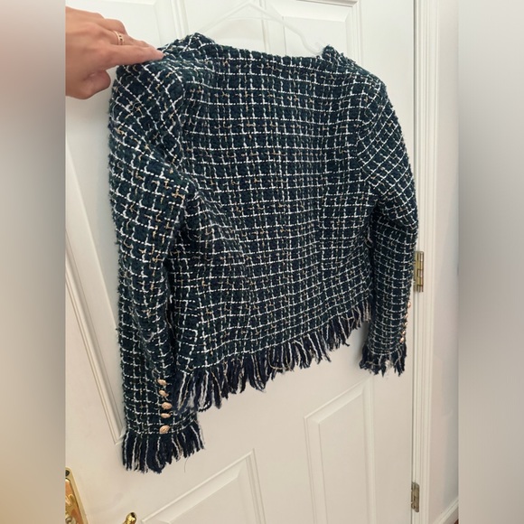 JOA Fringed Tweed Jacket Size Medium XS - Picture 5 of 12